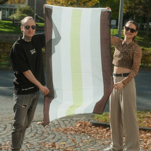 Agender Pride Flagge – 90×150 cm Stofffahne mit Ösen für CSD & Festival