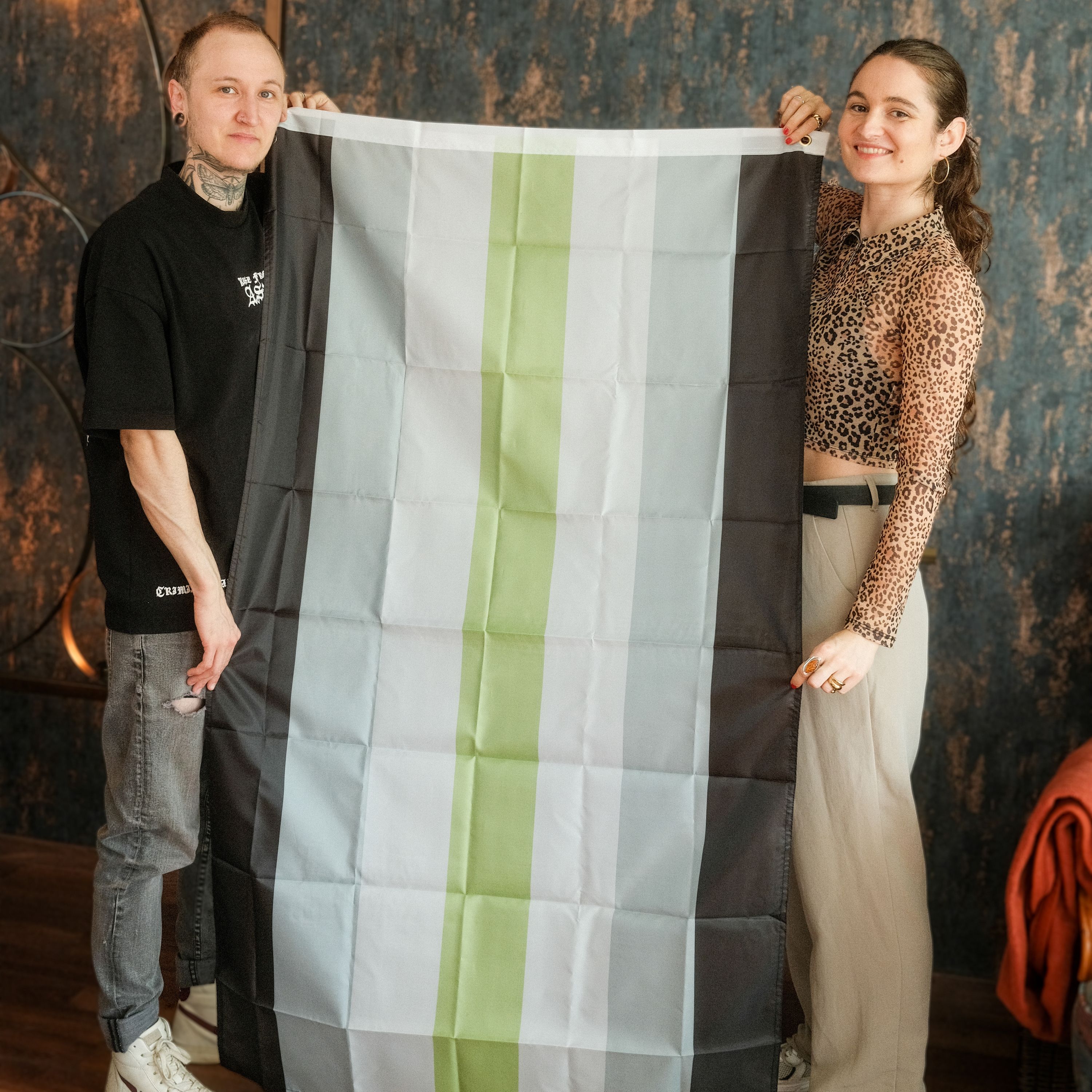 Agender Pride Flagge – 90×150 cm Stofffahne mit Ösen für CSD & Festival