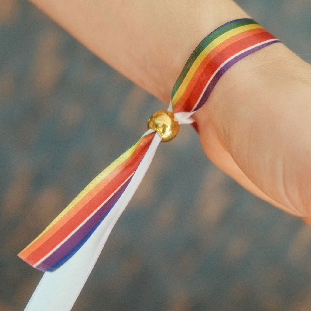 Regenbogen Pride Festival Armband – Stoffband mit verstellbarem Verschluss