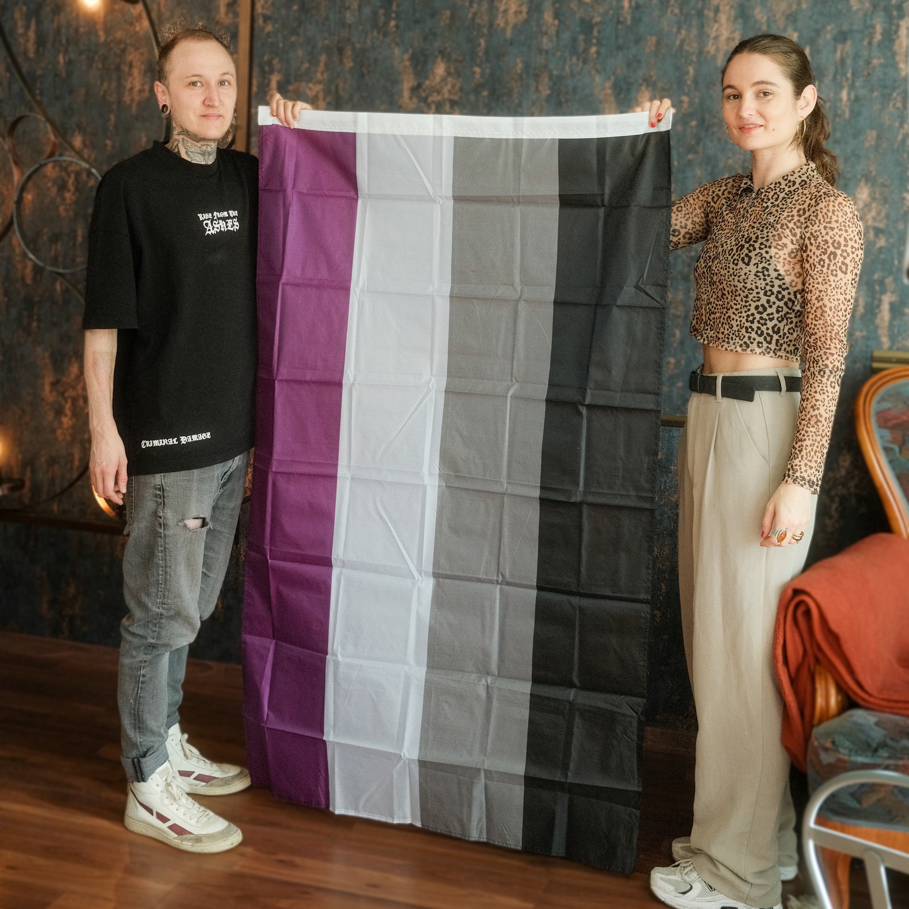 Asexual Pride Flagge – 90×150 cm Stofffahne mit Ösen für CSD & Festival