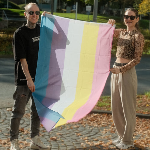 Bigender Pride Flagge – 90×150 cm Stofffahne mit Ösen für CSD & Festival