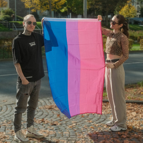 Bisexual Pride Flagge – 90×150 cm Stofffahne mit Ösen für CSD & Festival
