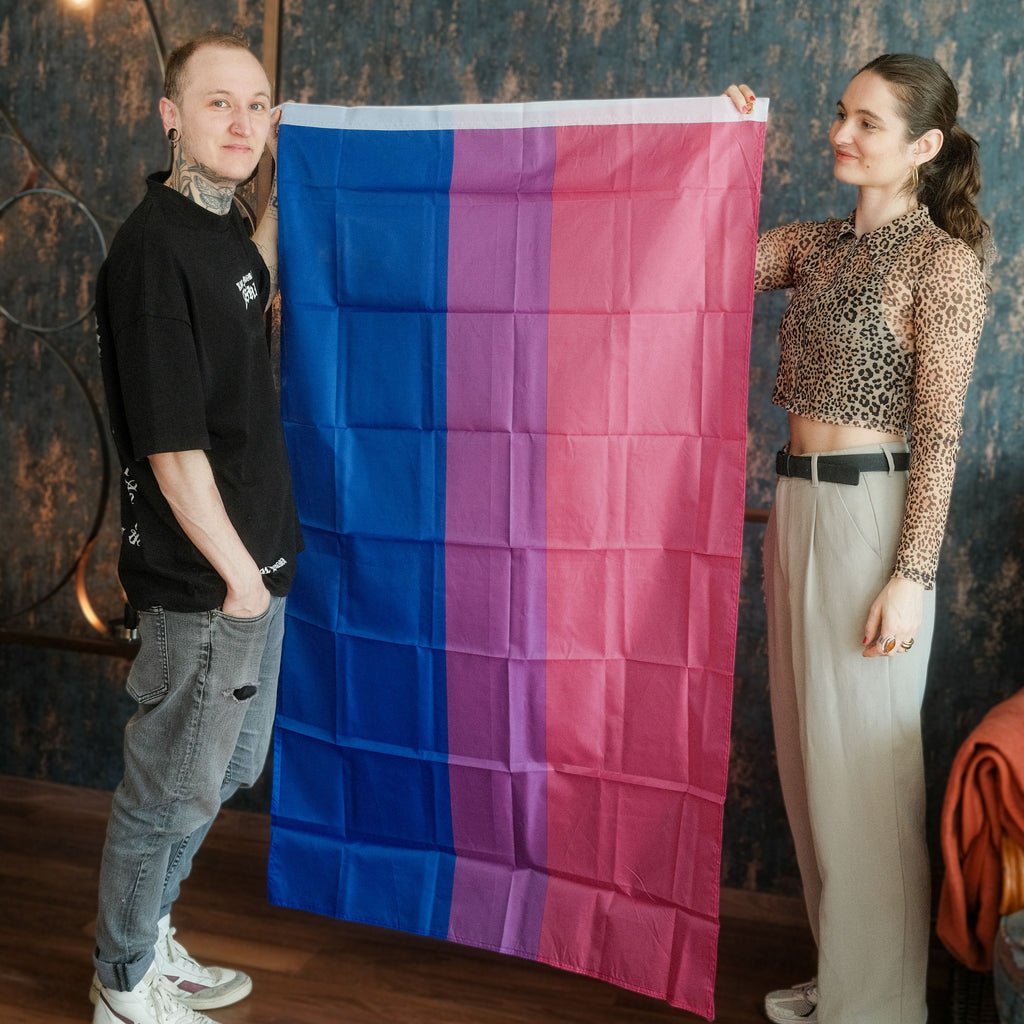 Bisexual Pride Flagge – 90×150 cm Stofffahne mit Ösen für CSD & Festival
