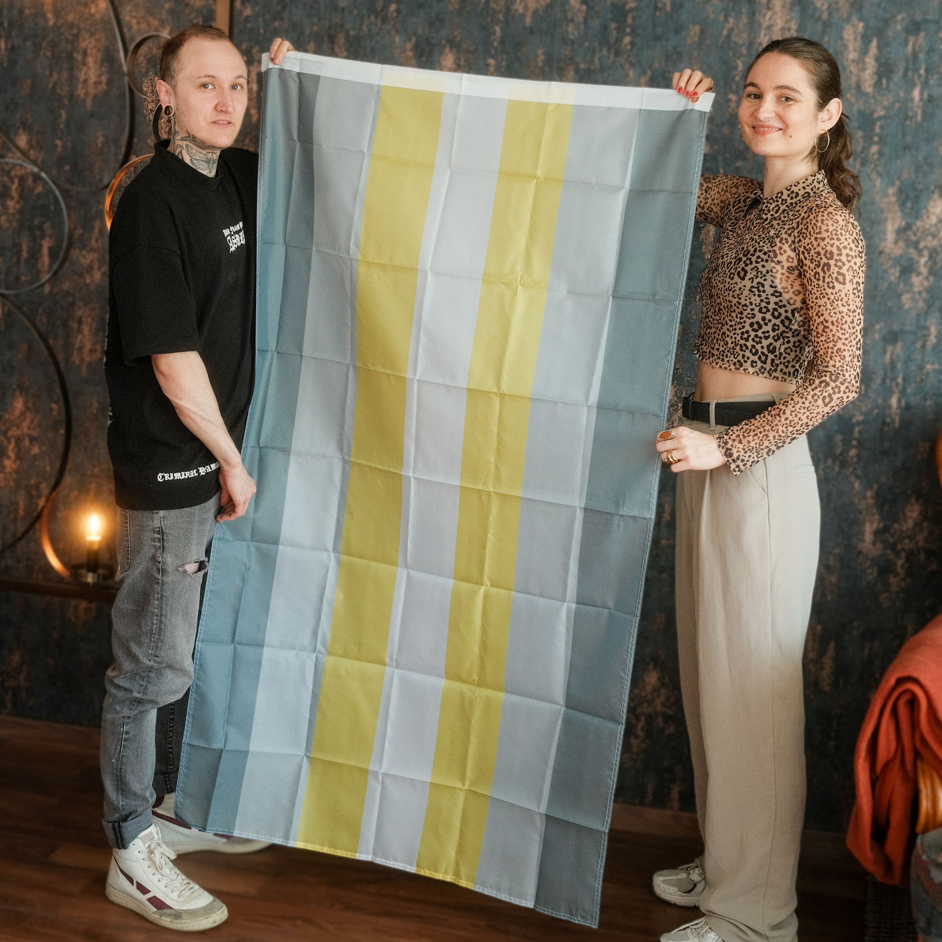 Demigender Pride Flagge – 90×150 cm Stofffahne mit Ösen für CSD & Festival