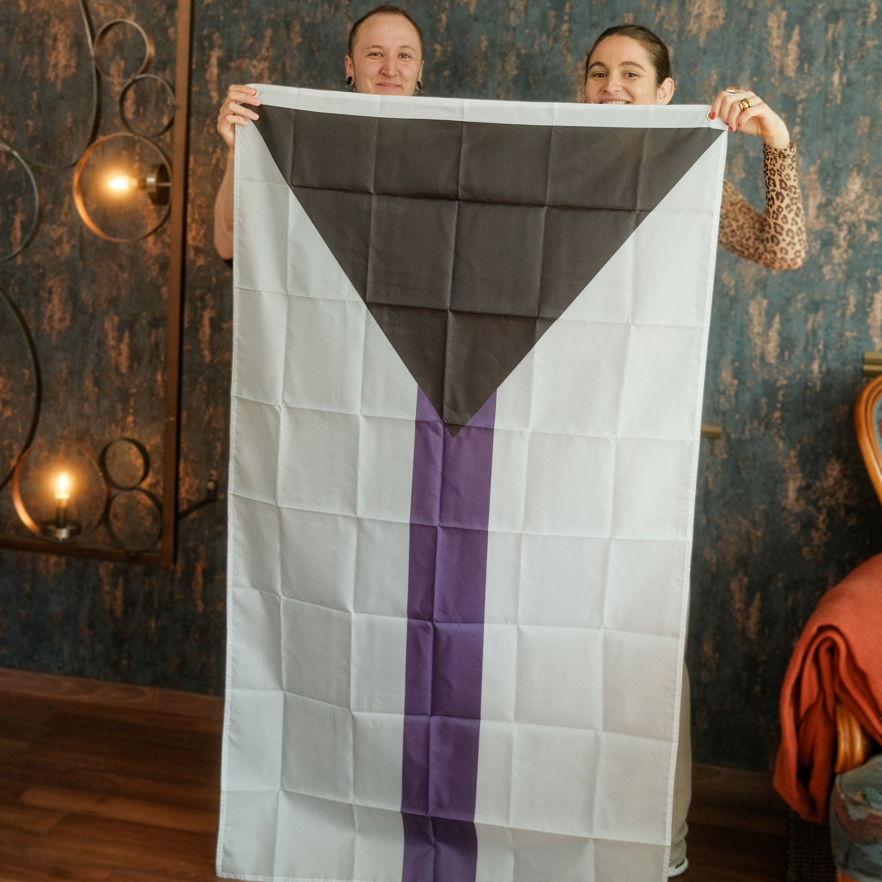 Demisexual Pride Flagge – 90×150 cm Stofffahne mit Ösen für CSD & Festival