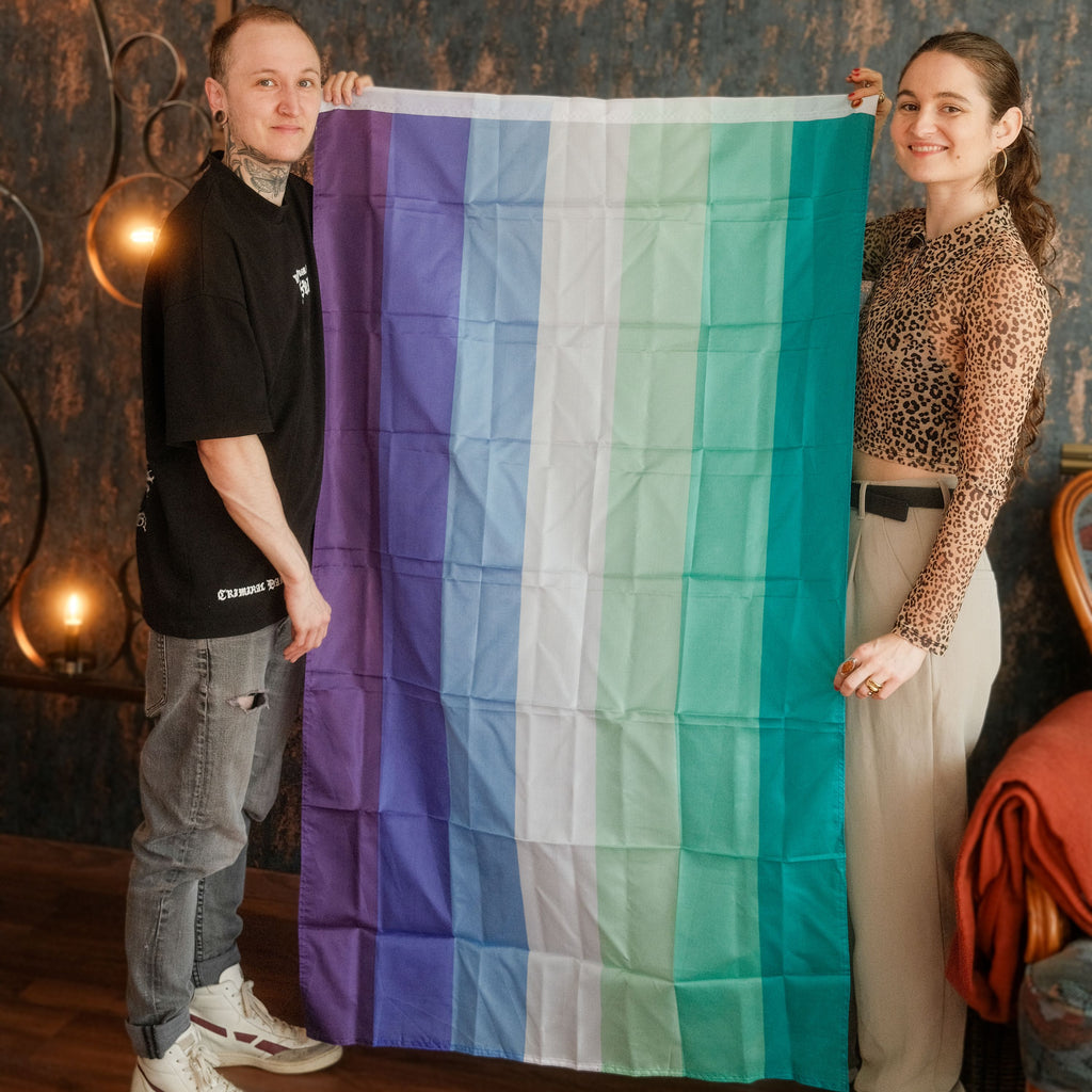 Gay Men Pride Flagge – 90×150 cm Stofffahne mit Ösen für CSD & Festival