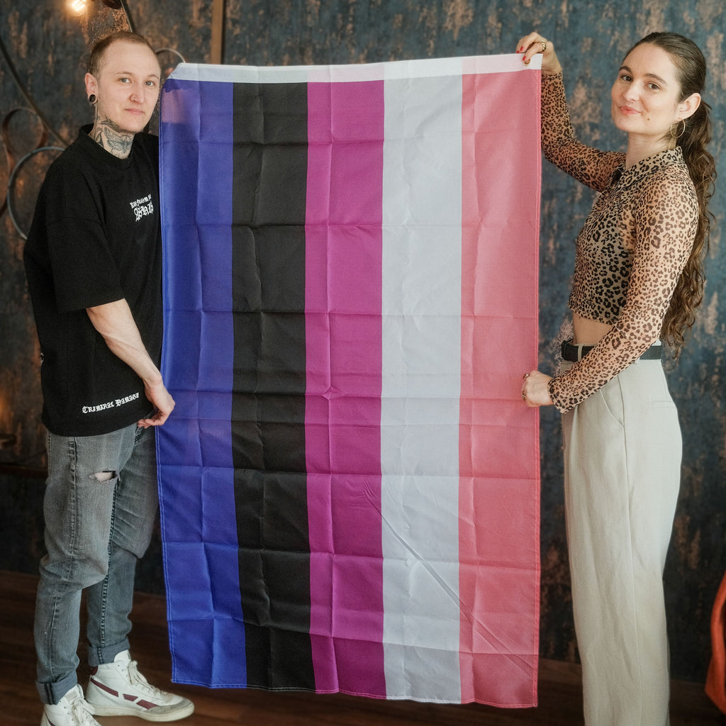 Genderfluid Pride Flagge – 90×150 cm Stofffahne mit Ösen für CSD & Festival