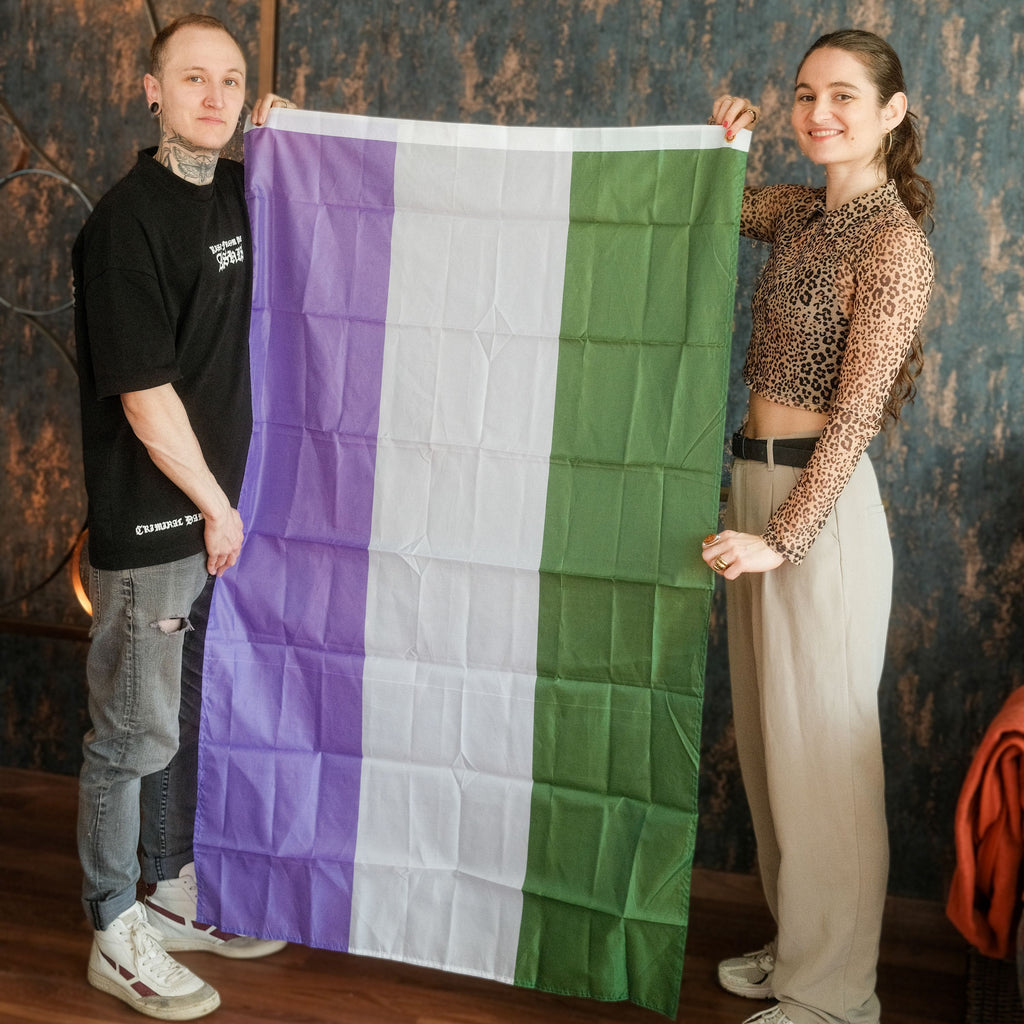 Genderqueer Pride Flagge – 90×150 cm Stofffahne mit Ösen für CSD & Festival