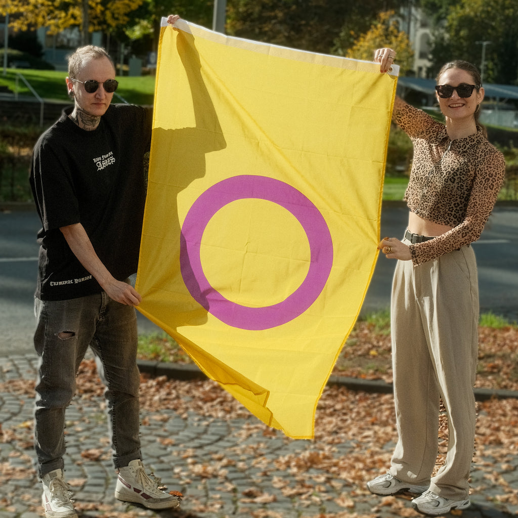 Intersex Pride Flagge – 90×150 cm Stofffahne mit Ösen für CSD & Festival