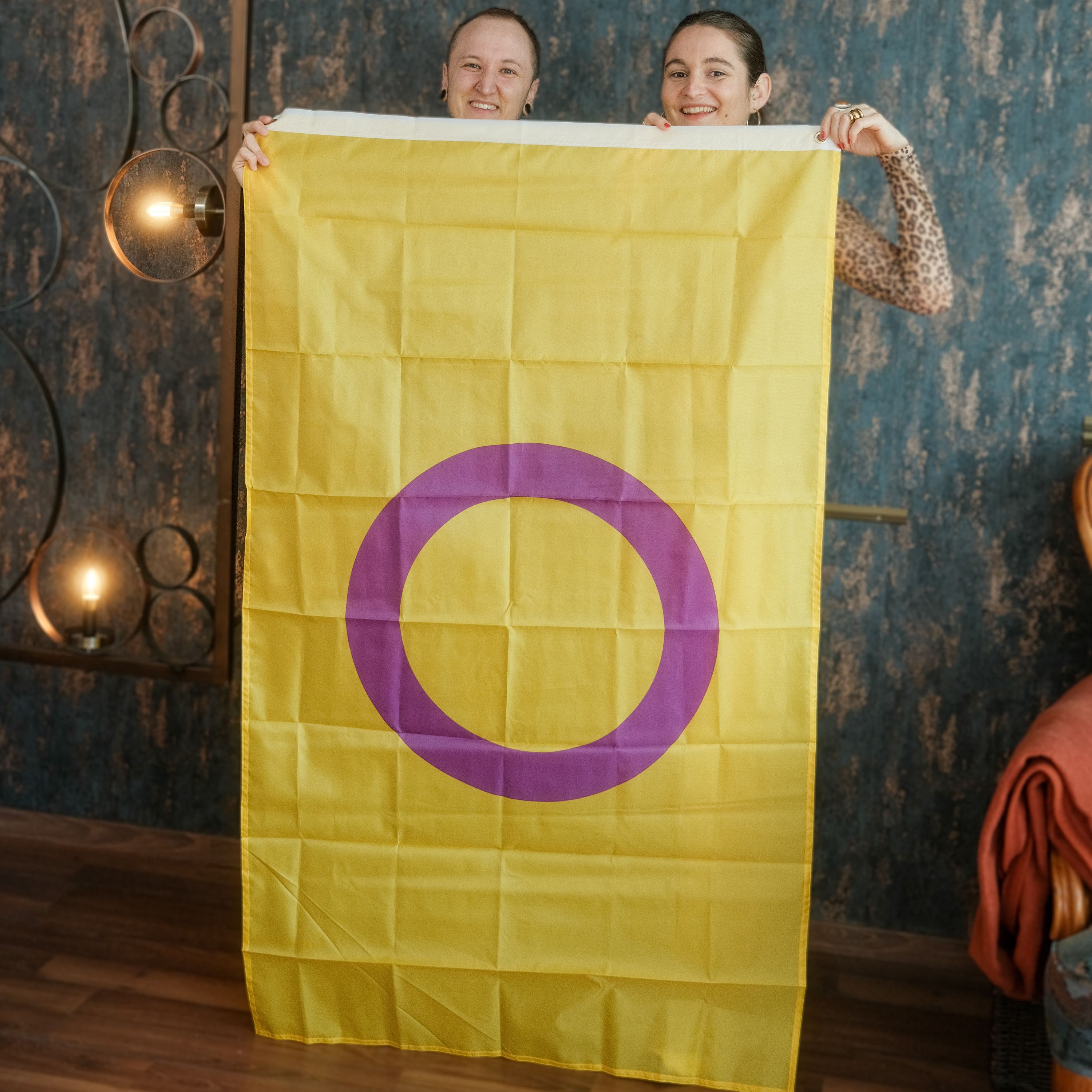 Intersex Pride Flagge – 90×150 cm Stofffahne mit Ösen für CSD & Festival