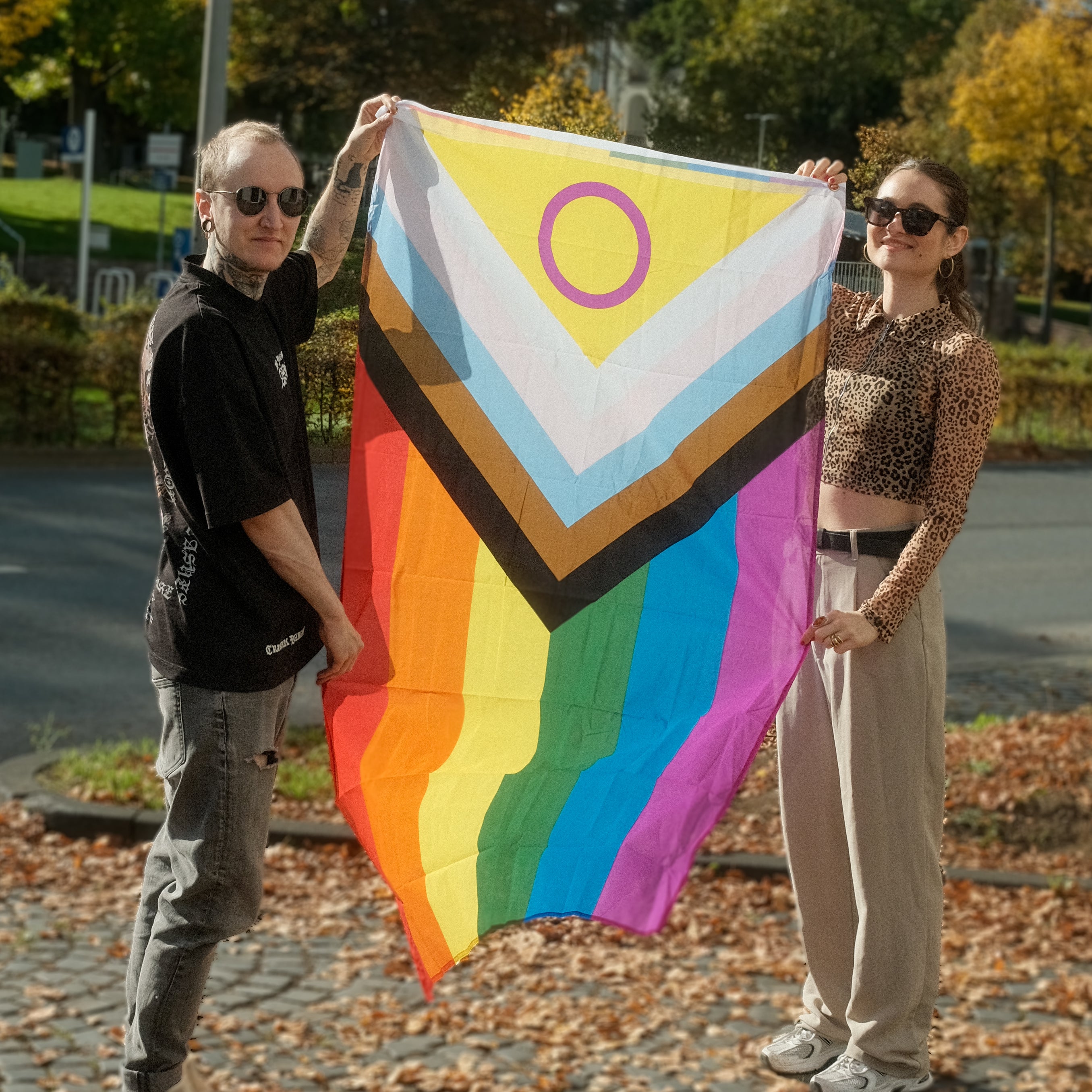 Intersex-Inclusive Pride Flagge – 90×150 cm Stofffahne mit Ösen für CSD & Festival