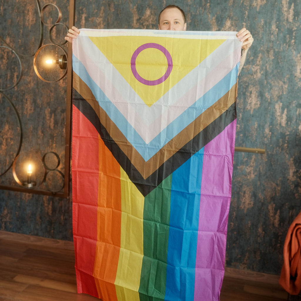Intersex-Inclusive Pride Flagge – 90×150 cm Stofffahne mit Ösen für CSD & Festival