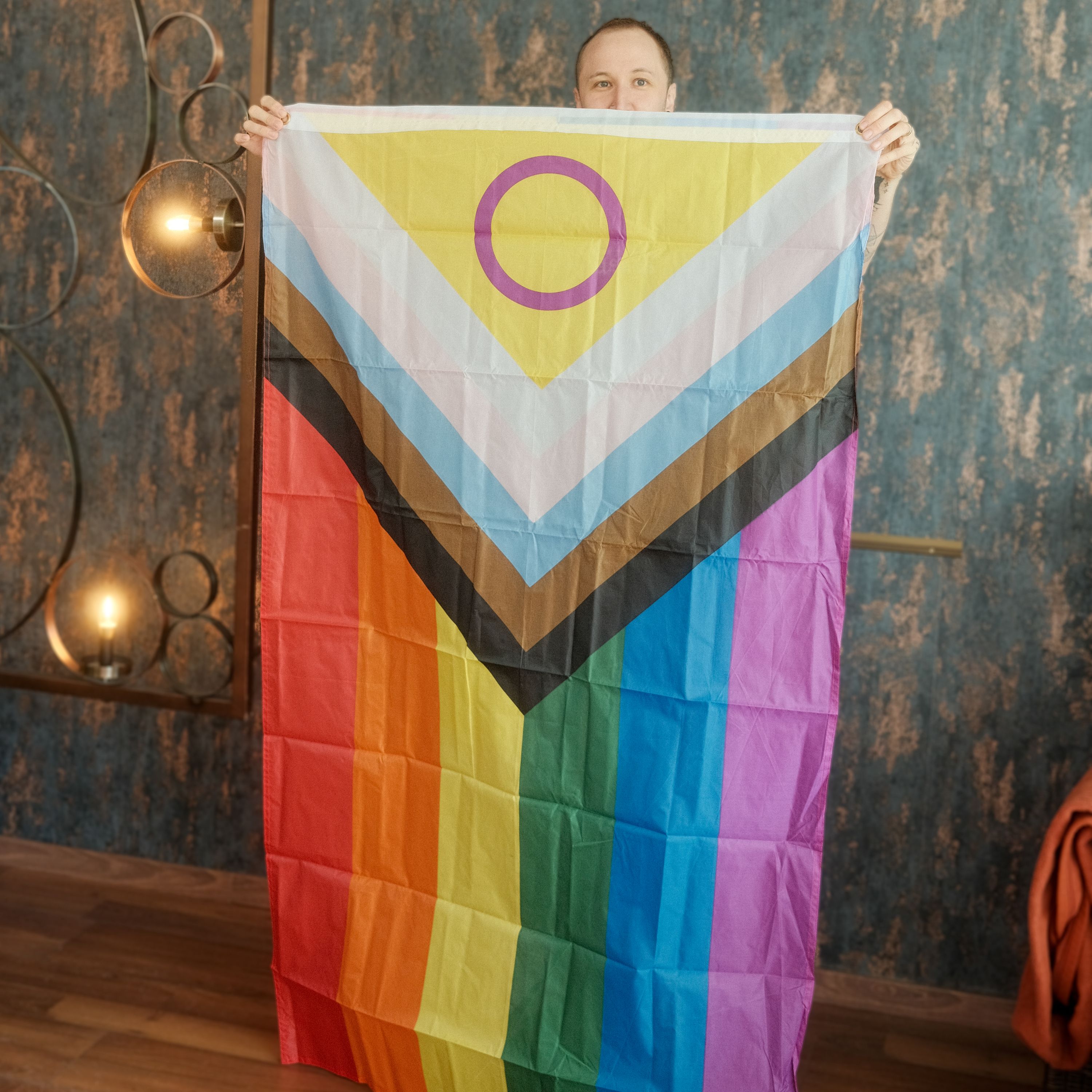 Intersex-Inclusive Pride Flagge – 90×150 cm Stofffahne mit Ösen für CSD & Festival