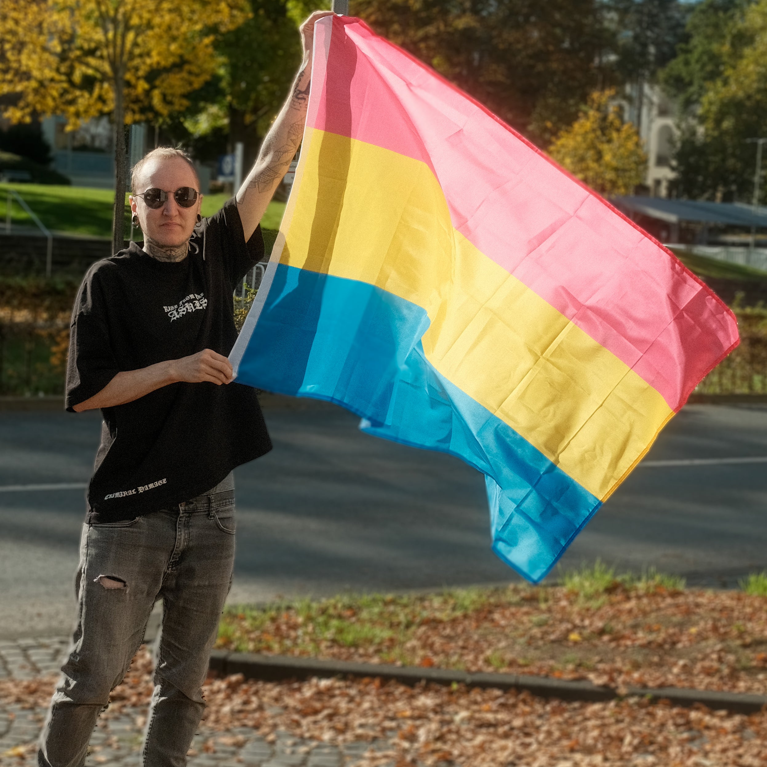 Pansexual Pride Flagge – 90×150 cm Stofffahne mit Ösen für CSD & Festival