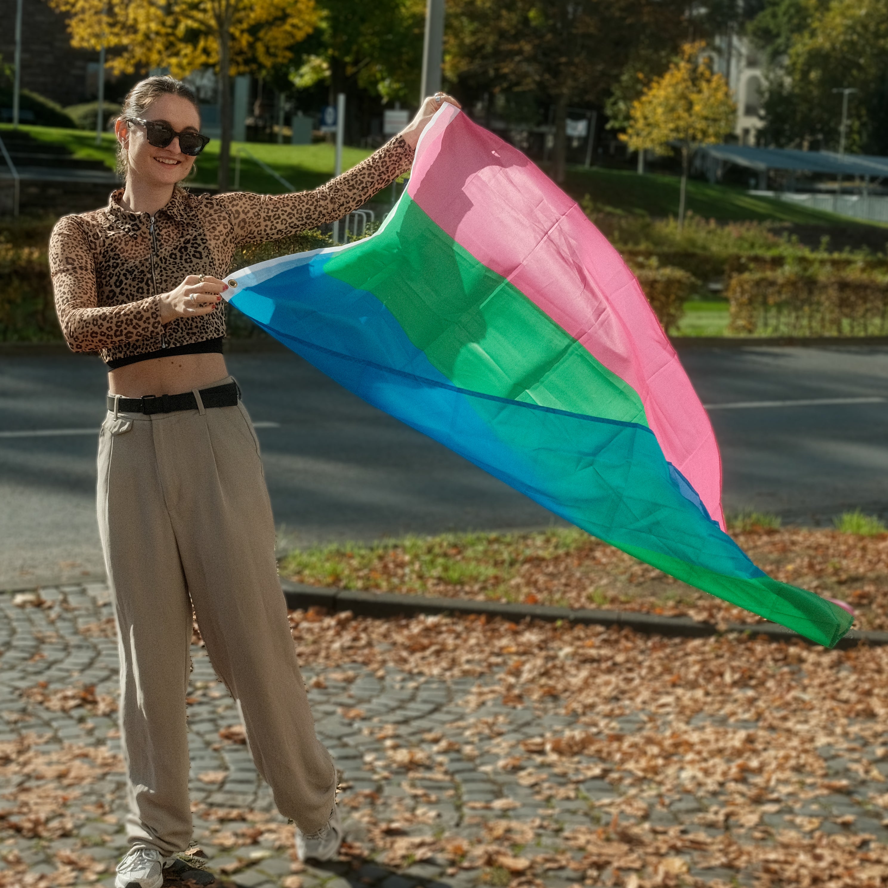 Polysexual Pride Flagge – 90×150 cm Stofffahne mit Ösen für CSD & Festival