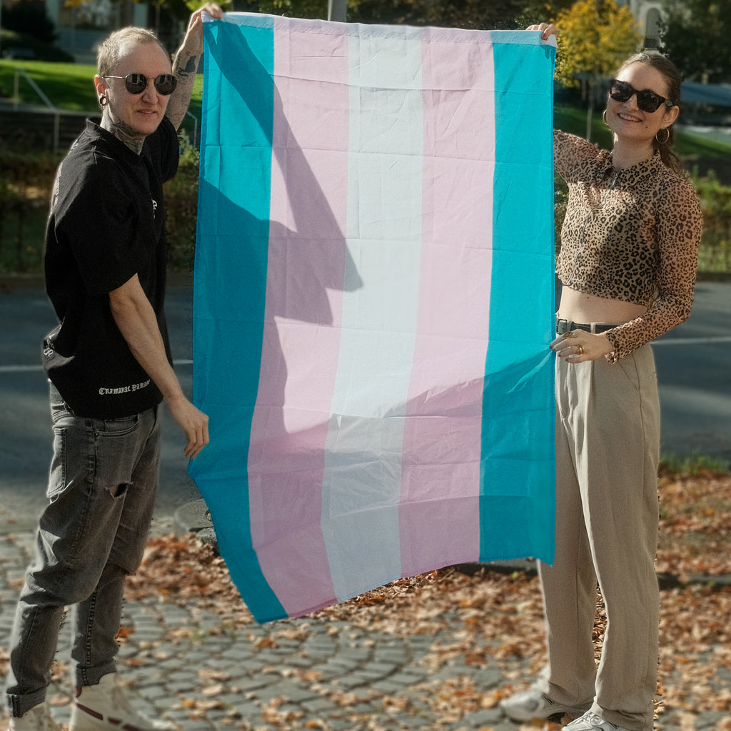 Transgender Pride Flagge – 90×150 cm Stofffahne mit Ösen für CSD & Festival