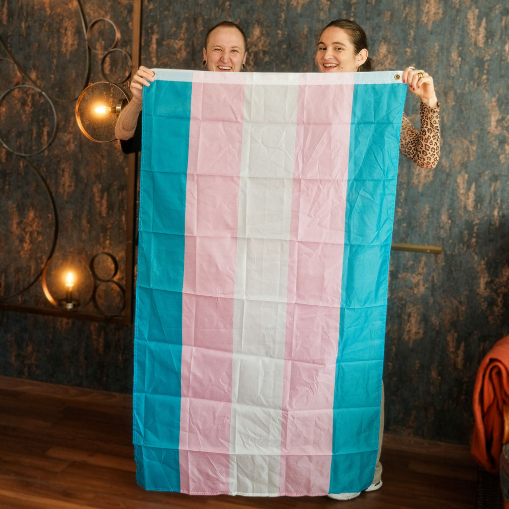 Transgender Pride Flagge – 90×150 cm Stofffahne mit Ösen für CSD & Festival